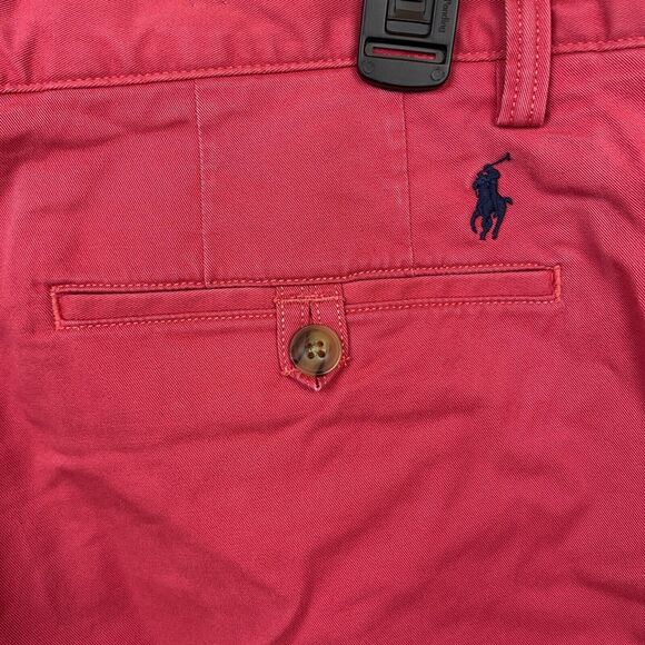 Polo Ralph Lauren Shorts Men 34 Red Khaki‎ Chino Solid Stretch Classic Fit EUC - Picture 4 of 12